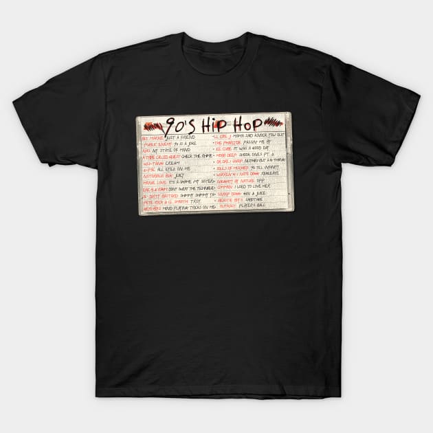 90s Hip Hop Tape Cassette T-Shirt by darklordpug